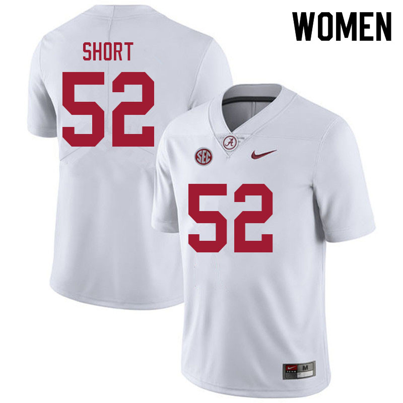Women #52 Carter Short Alabama Crimson Tide College Football Jerseys Sale-White